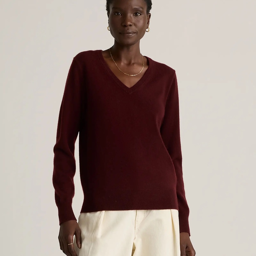 NWT Quince Mongolian Cashmere V-Neck Sweater